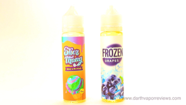 Shijin Vapor SherThang and Frozen Grapes E-Liquid Bottles